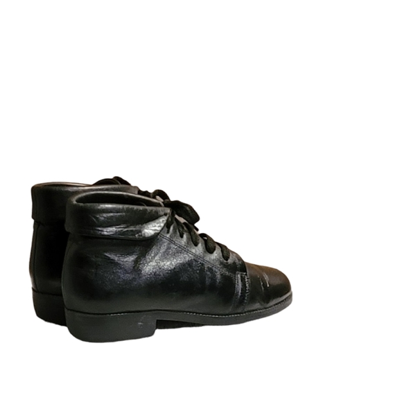 Women Vintage Leather Black Ankle Boots By Cabin Creek Size 5.5M/Wom Granny Boot - Picture 6 of 10